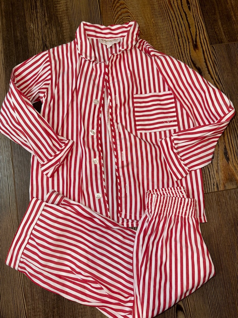 Dondolo Kids Red & White Striped Pajama Set - Classic Button-Front